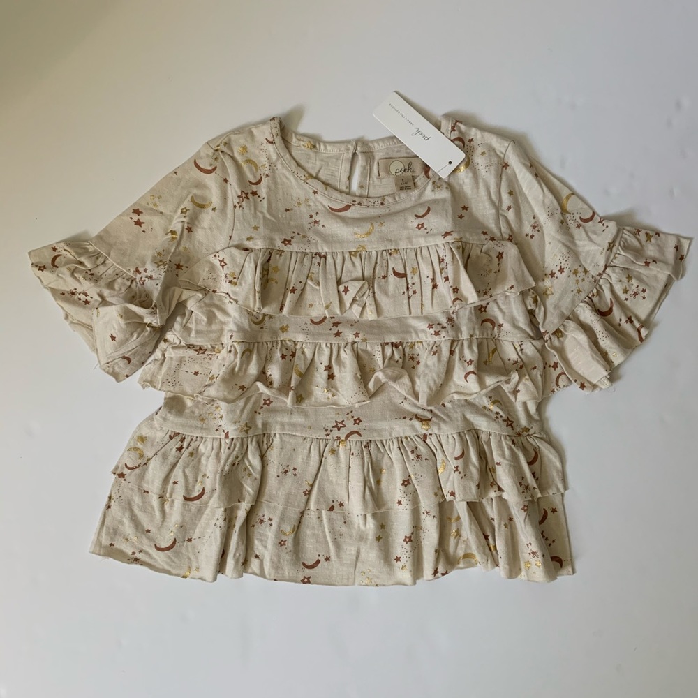 NEW Peek Kids Avery Ruffles Top L 10